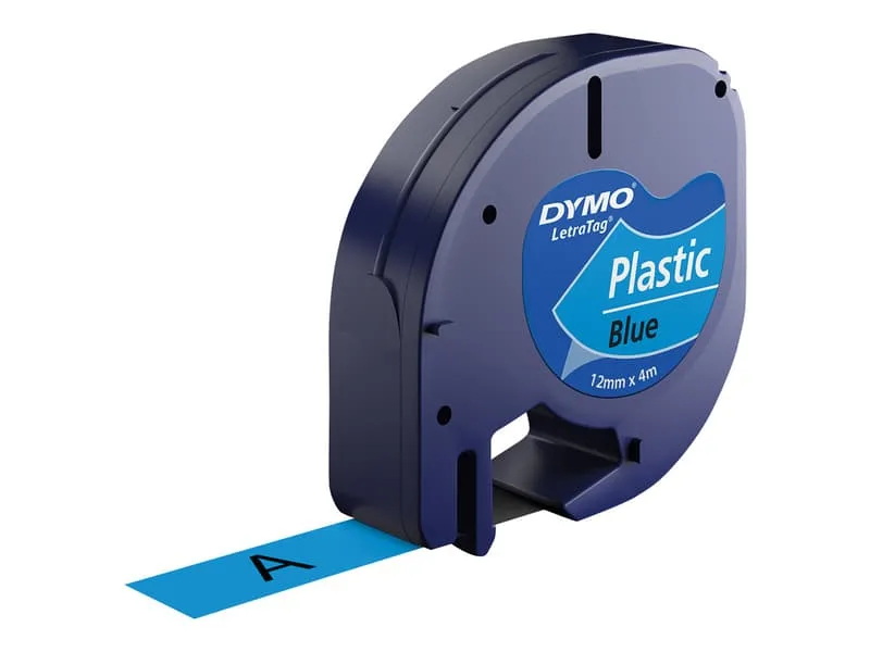 Tape LetraTag 12mm Plast Svart/Blå