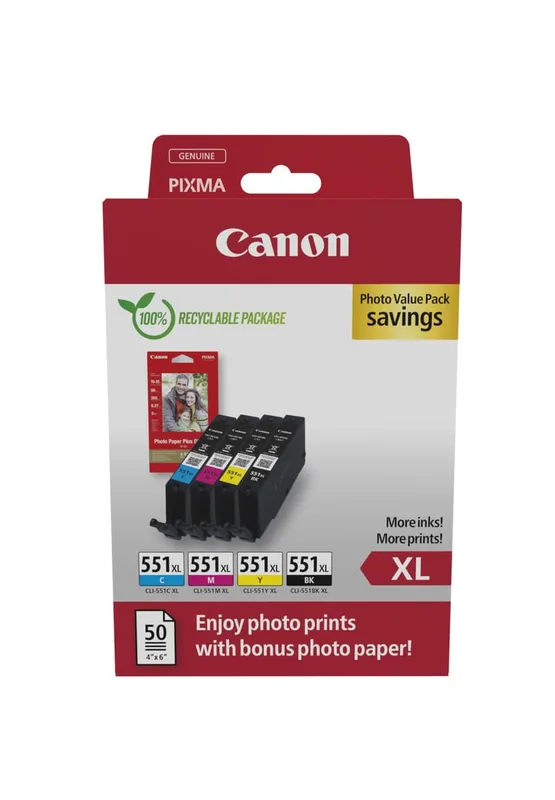 Canon Bläck Photo Value Pack CLI-551XL