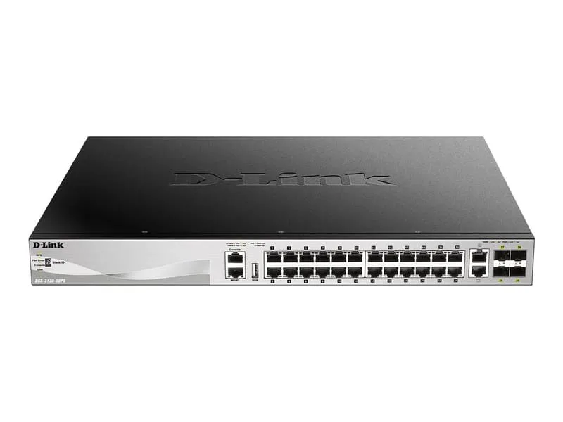 D-Link DGS-3130-30PS/E nätverksswitchar hanterad L3 Gigabit Ethernet