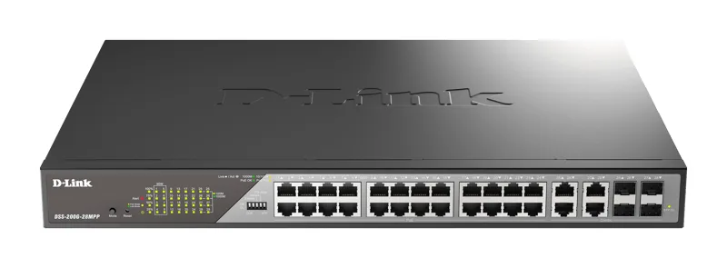 D-Link DSS-200G-28MP/E nätverksswitchar hanterad L2 Gigabit Ethernet