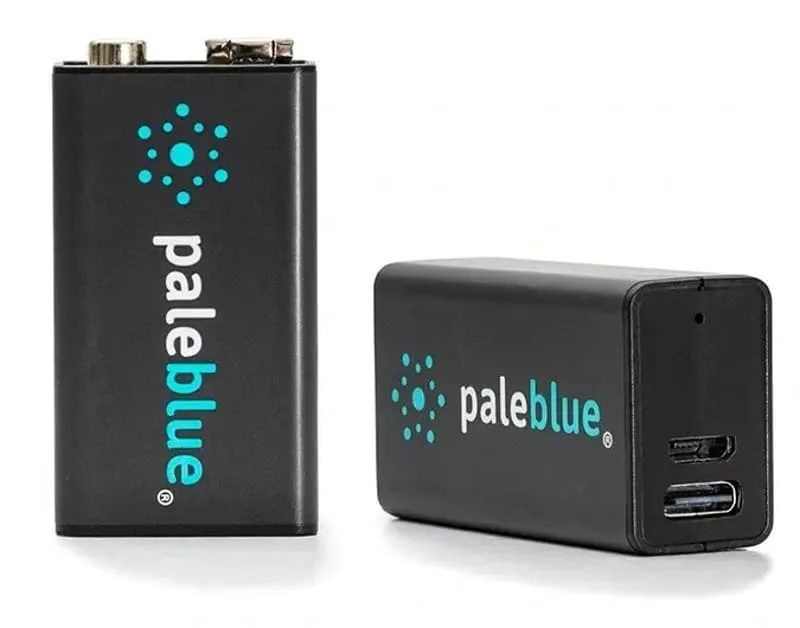 PALE BLUE Li-Ion uppladdningsbart 9V batteri