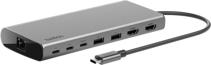 Universal USB-C 8-in-1 Dual Display Core Hub
