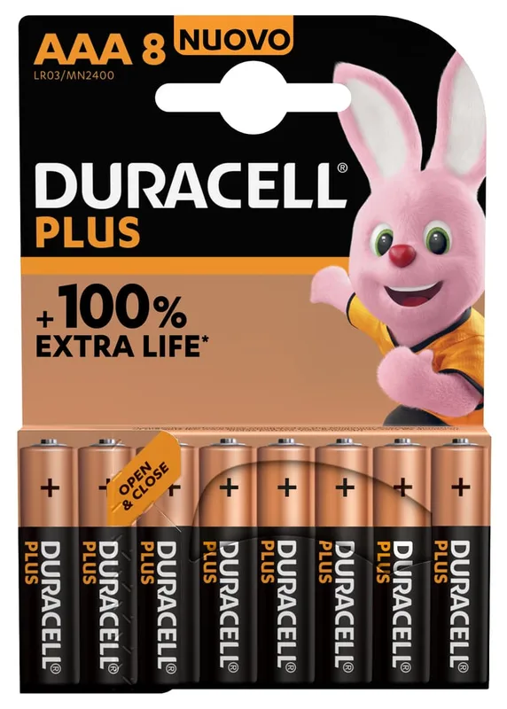 Duracell Plus Extra Life MN2400/LR03 Micro AAA 8-pack