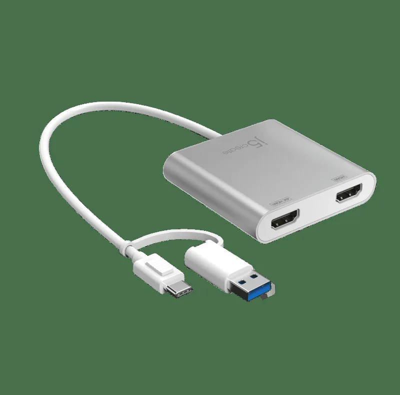 JCA365-N USB-C to Dual HDMI Multi-Monitor Adapter