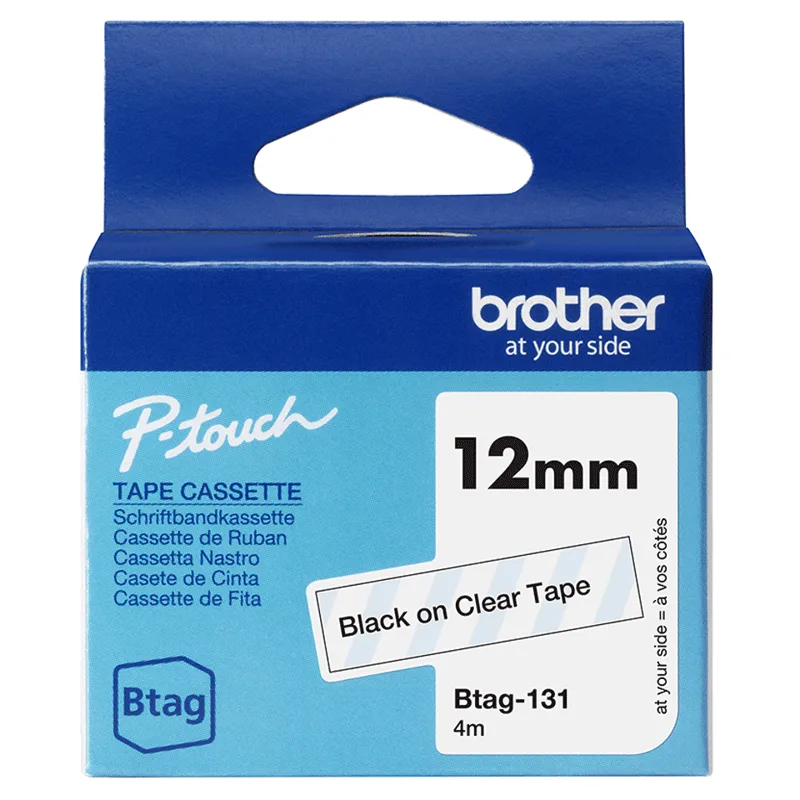 Tape BTag-131 12mm Svart/Transparent