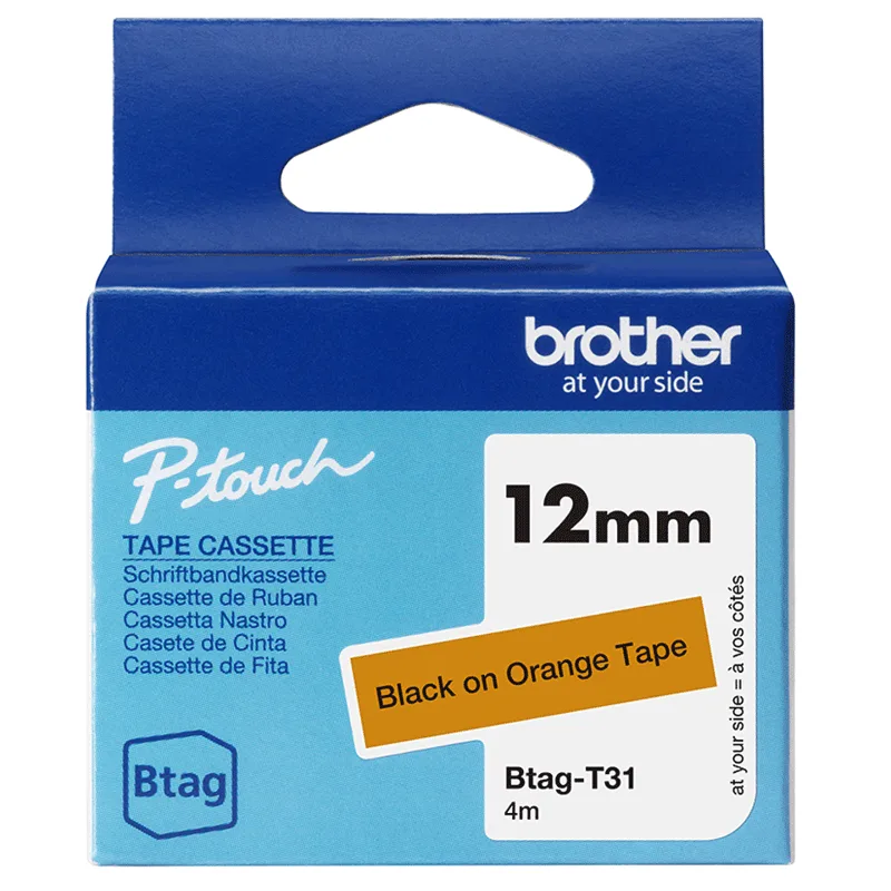 Tape BTag-T31 12mm Svart/Orange