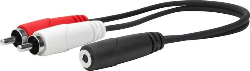 PROMJFRCAM0.2 ljudkabel 0,2 m 3,5mm 2 x RCA Svart