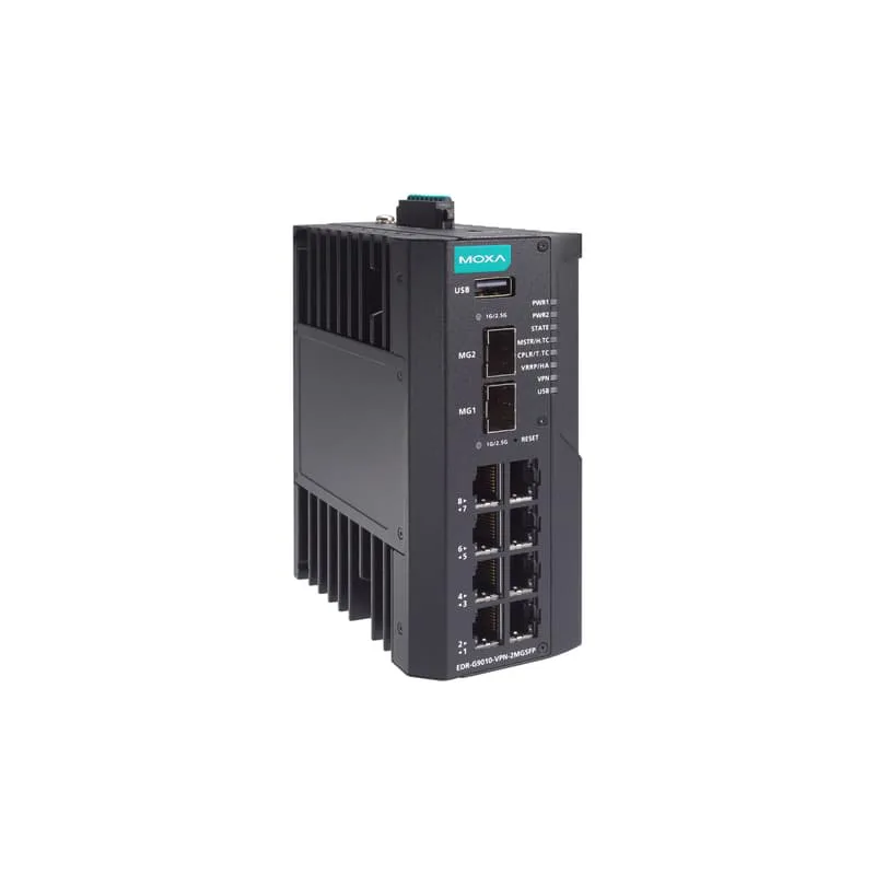 Moxa EDR-G9010-VPN-2MGSFP 8xGE 1xSFP Industrial Router