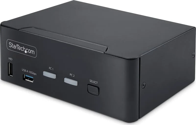 2-portars KVM-switch för dubbla bildskärmar