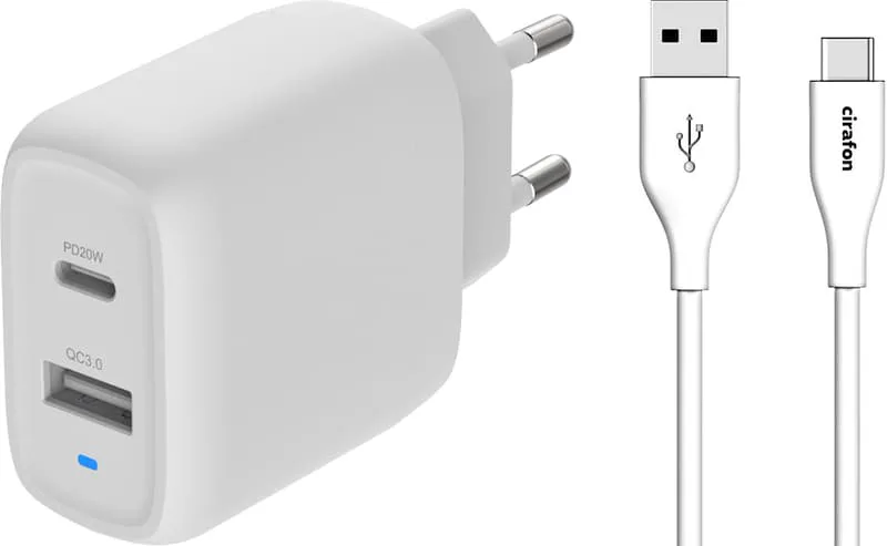Cirafon USB-C till USB-A laddare och kabel