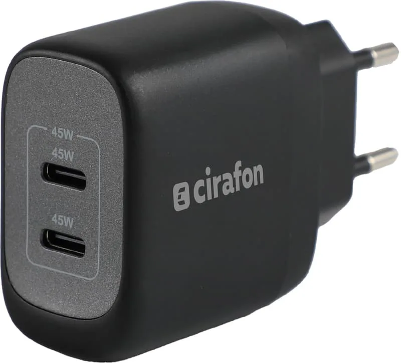 45W USB-C Reseladdare med 2 portar