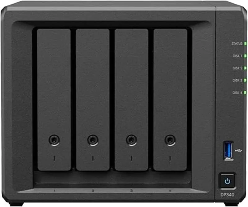 DP340 NAS- & lagringsservrar Skrivbord R1600 16 GB 32 TB HDD Svart