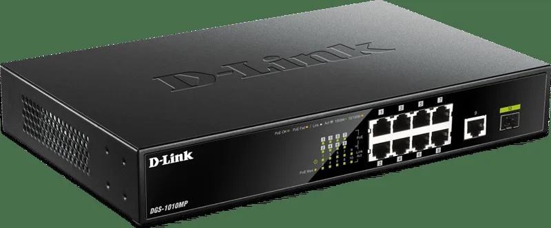 D-Link DGS-1010MP nätverksswitchar Ohanterad Gigabit Ethernet