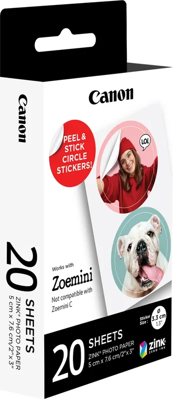 Canon ZINK - utskurna runda fotodekaler