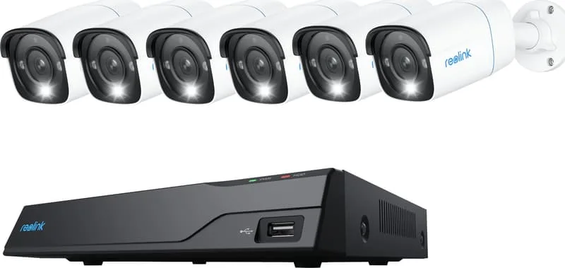NVS8-8MB4 säkerhetssystem 8-kanals NVR + 6x P330 4K PoE-kamera