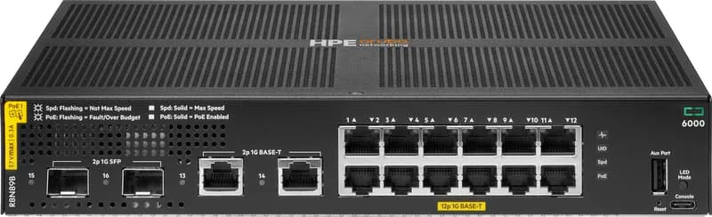 Aruba CX6000 12xGE 2xSFP PoE 139W