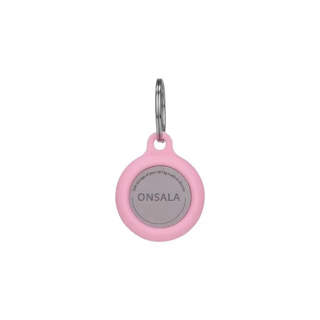 ONSALA Airtag Hållare Silikon Rosa med Nyckelring