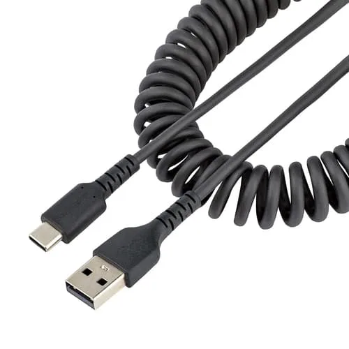 StarTech.com 50 cm USB-A till C-laddningskabel, kraftig spiralkabel fö