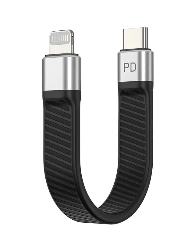 Nördic kort flatkabel 14cm USB-C till Lightning