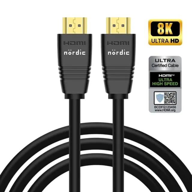 NÖRDIC CERTIFIED CABLES 2m Ultra High Speed HDMI2.1