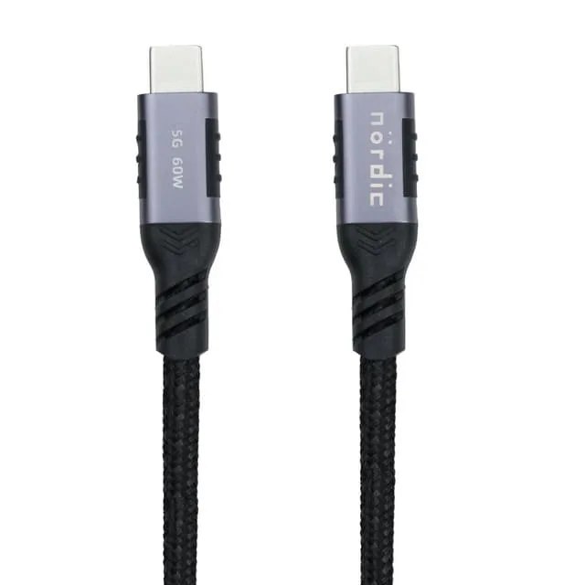 NÖRDIC 1m USB3.2 Gen1 USB-C till C kabel