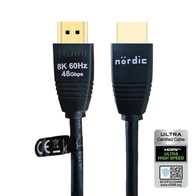 NÖRDIC CERTIFIED CABLES 1,5m Ultra High Speed HDMI2.1