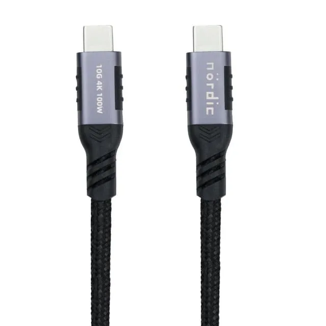 NÖRDIC 25cm USB3.2 Gen2 SuperSpeed USB-C till C kabel