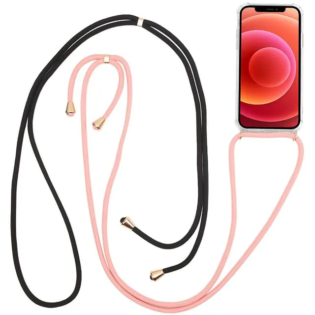 Halsrem för iPhone 13 Svart + Rosa