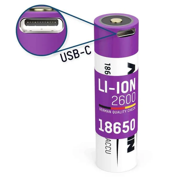 Ansmann 18650-2,6-Micro-USB Specialbatteri laddbart