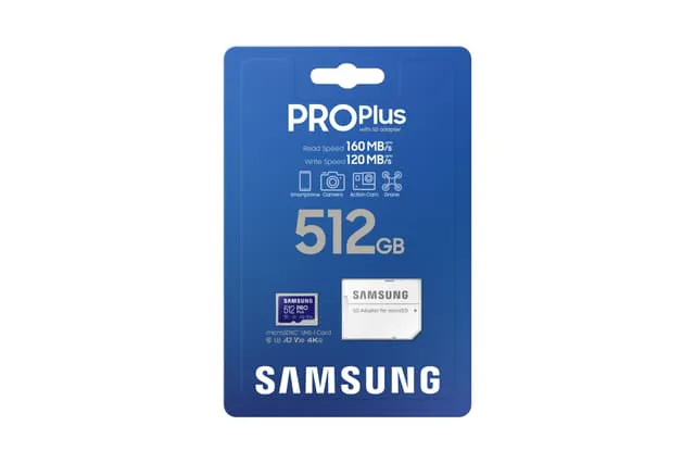 Samsung PRO Plus 512 GB microSD-minneskort + USB-läsare