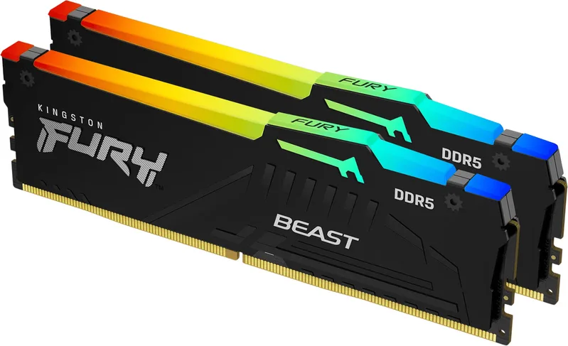 Kingston 64GB (2x32GB) DDR5 5600MHz CL40 FURY Beast RGB