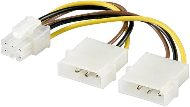 Strömkabel/adapter för grafikkort, PCI-E/PCI Express med 6 stift