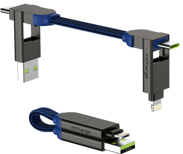 InCharge X / 100W / USB-C/Lightning/Micro-USB / 7cm / Svart