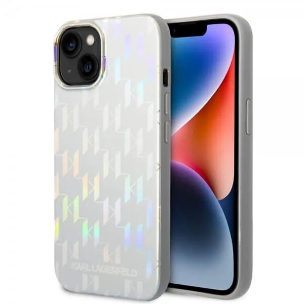 Karl Lagerfeld iPhone 14 Plus Skal Monogram Iridescent