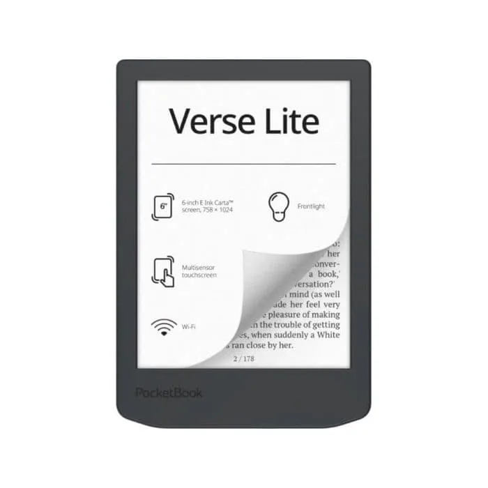 Ebok PocketBook Verse Lite 6" E Ink Carta 8GB Grå Touch WiFi USB-C