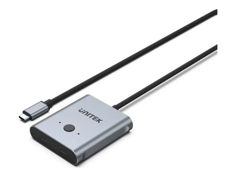 Unitek - Switch - bidirektionell - 2 x USB-C - skrivbordsmodell