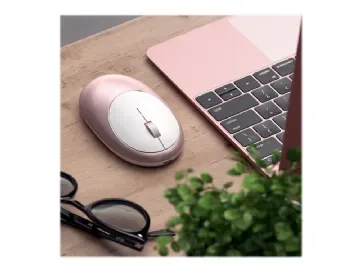 Satechi M1 - Mus - ergonomisk - höger- och vänsterhänta - optisk - 3 knappar - trådlös - Bluetooth 4.0 - guldrosa