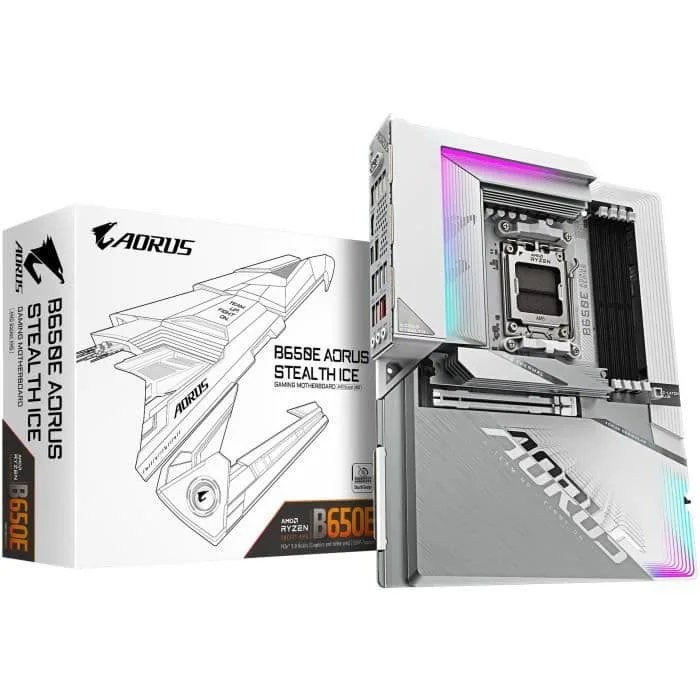 Moderkort - GIGABYTE - B650E AORUS STEALTH ICE - AMD AM5 - DDR5 - Wi-Fi 7