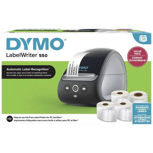 DYMO LabelWriter 550 med 4 LW-rullar