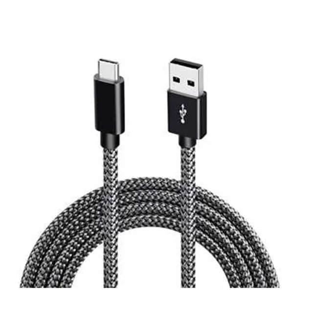 USB-A 2.0 till USB C-kabel med 3A snabbladdning Black 1 m