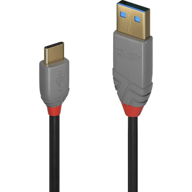 Lindy 36887 USB-kabel USB 2.0 2 m USB A USB C Sort, Grå