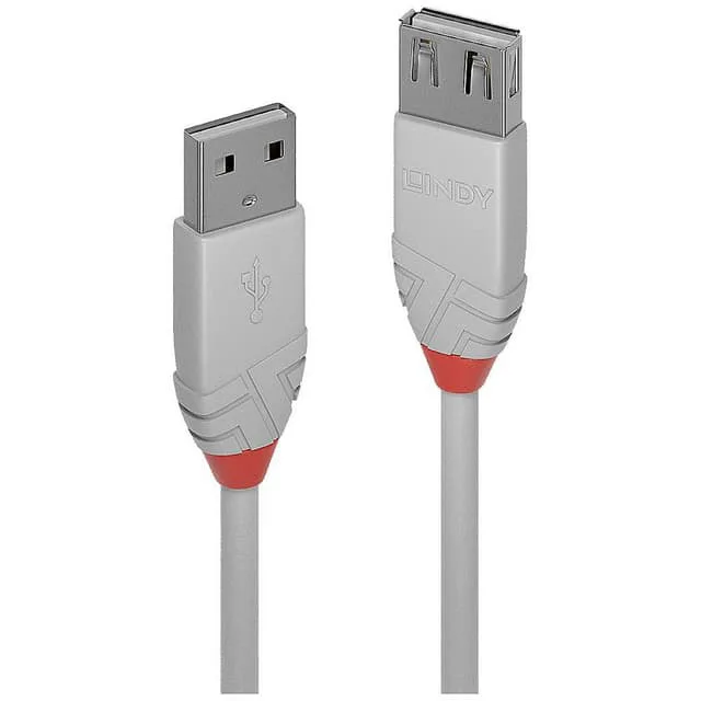 Lindy 36712 USB-kablar USB 2.0 1 m USB A Grå