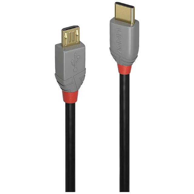 Lindy 36892 USB-kabel USB 2.0 2 m USB C Micro-USB B Sort, Grå