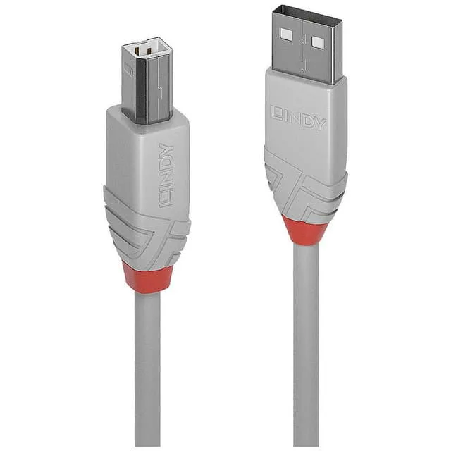 Lindy 36682 USB-kabel USB 2.0 1 m USB A USB B Grå