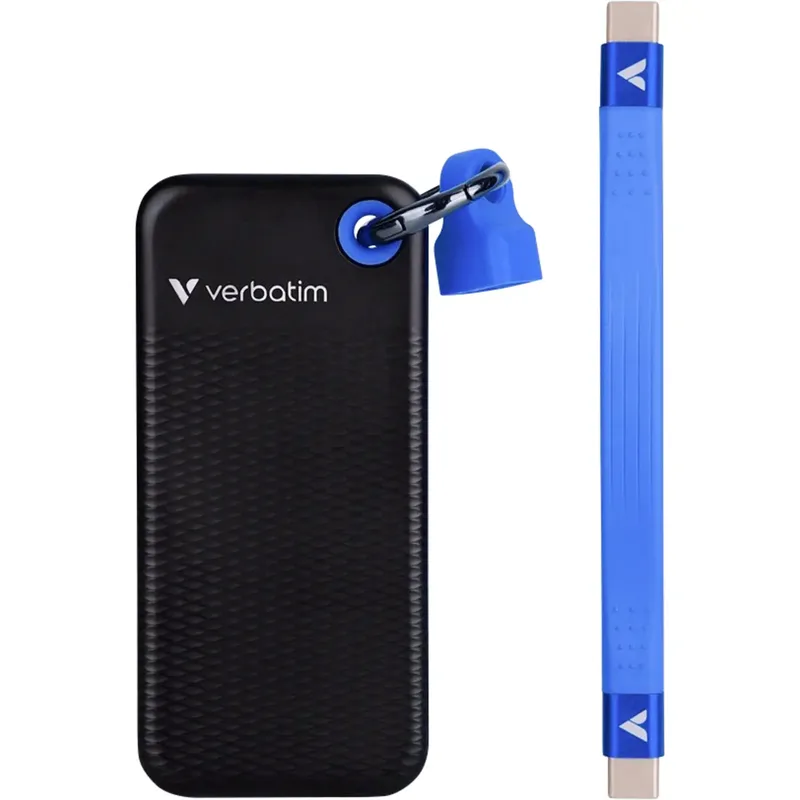 Verbatim Pocket 2 TB Extern SSD-disk USB-C® (USB 3.2 Gen 2) Svart, Blå 32195
