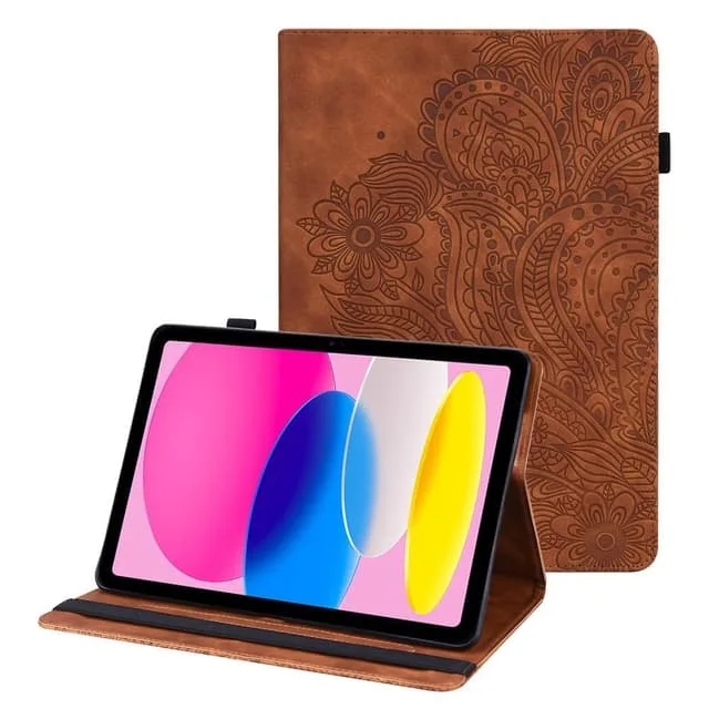 MTK Apple iPad 10.9 2022 Vikbart fodral korthållare Blommor