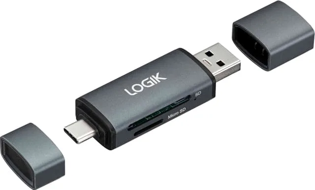Logik 2-i-1 dubbel USB-kortläsare