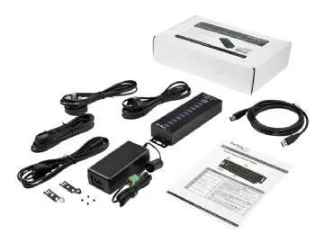 StarTech.com USB 3.0-hubb med 10 portar och nätadapter