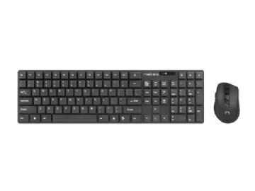 NATEC Stingray, Trådlös, RF Trådlös, Membrantangentbrytare, QWERTY, Svart, Mus inkluderad