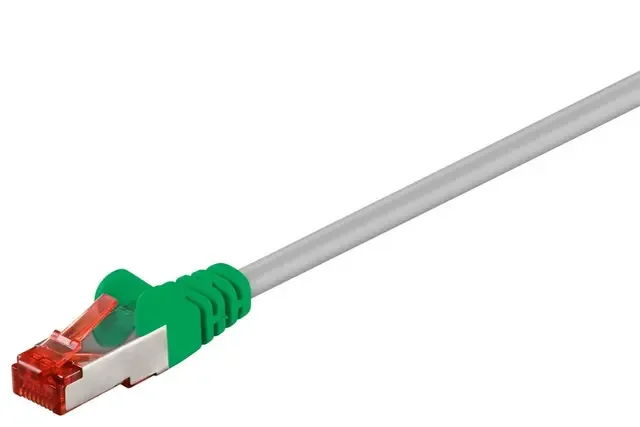 Goobay CAT 6 korsad patchkabel, S/FTP (PiMF), grå, grön, 5 m